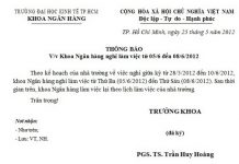 Thông báo v/v nghỉ làm việc từ 05/6/2012 đến 08/6/2012